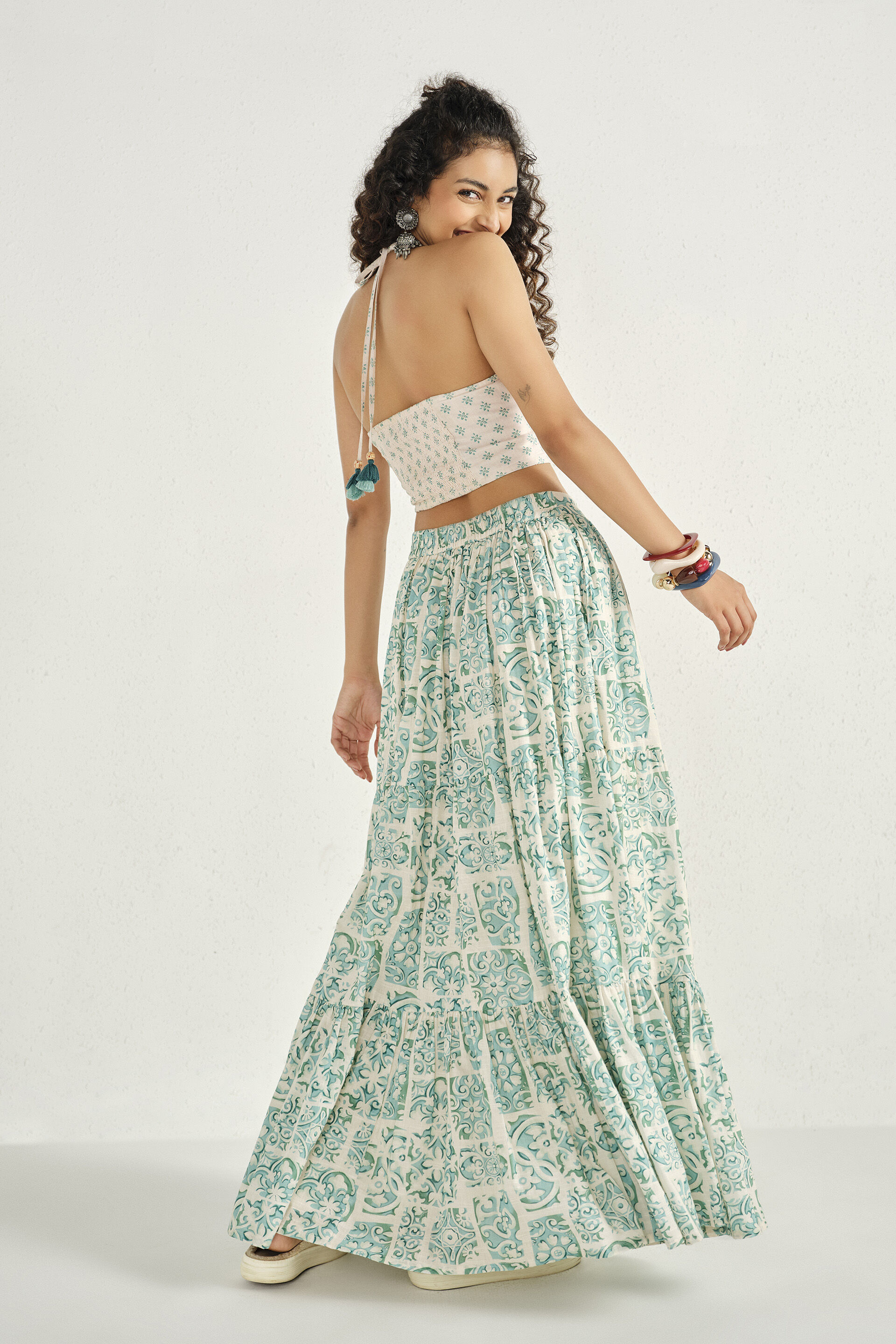 Teal Garden Skirt Set, Teal, image 5